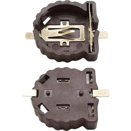 100Pcs/Lot CR1220 Button Battery Holder CR-1220 3V SMD Battery Holder Case SMD Package Plating Temperature Battery Storage Box