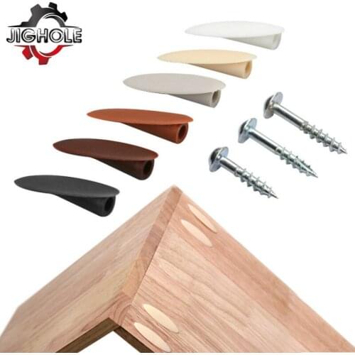 100pcs/Pack Woodworking Plugs Caps and Oblique Hole Self-tapping Screws for Wood Splicing Carpenty Hole Locator Drill Guide Tool