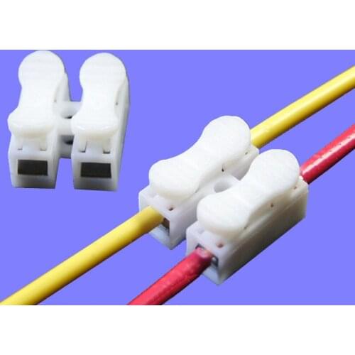 2/5/10pcs Spring Wire Quick Connector 250V 2P Splice Clamp Terminal Cable Block 2 Way Easy Fit for led strip CH-2