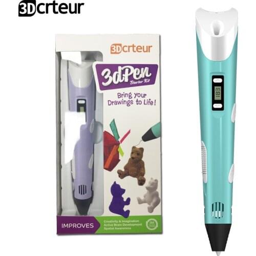 3Dcrteur 3D Pen DIY Smart 3D Printing Pen With Free ABS Filament Creative Gift For Kids