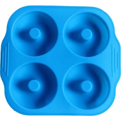 4 Cavity Non-Slip Donut Silicone Mold For Cake Pastry Doughnut Mould Cake Decoration Tool Bread Pudding Form DIY Baking Tools