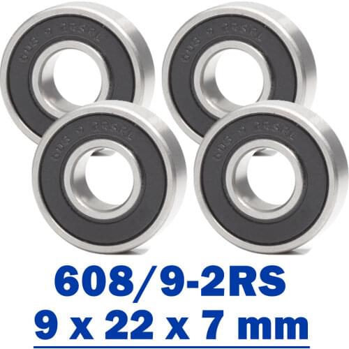 608/9 Bearing ABEC-1 ( 4 PCS ) 9x22x7 mm Miniature 608/9 RS 2RS Ball Bearings 608-9 2RS 608/9RS Bearing