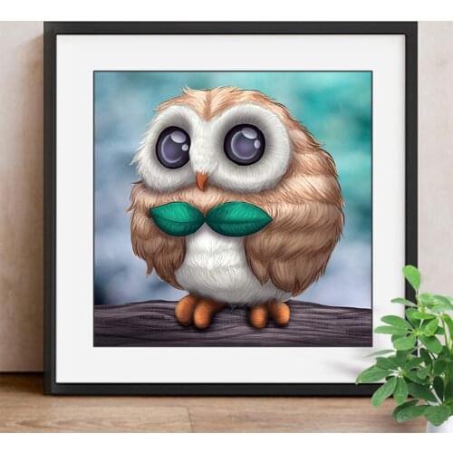 Cartoon owl Diamond Mosaic Cross Stitch Cartoon Diamond Embroidery 5D Owl Painting Picture Rhinestones Full Square / Round Dill