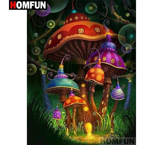 HOMFUN Full Square/Round Drill 5D DIY Diamond Painting "color mushroom" Embroidery Cross Stitch 5D Home Decor Gift A06981