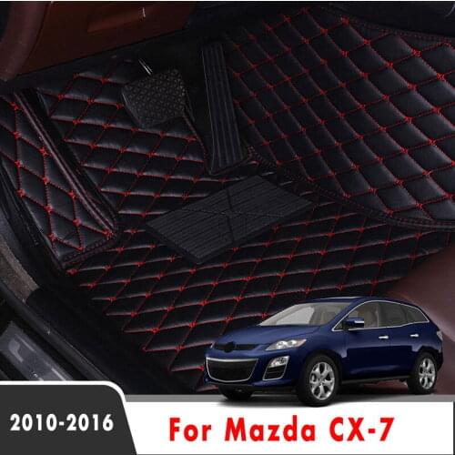 Car Floor Mats For Mazda CX-7 CX7 2016 2015 2014 2013 2012 2011 2010 Auto Accessories Leather Carpets Protect Covers Decoration