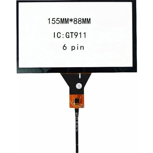 Car DVD navigation 6.2 inch capacitive touch screen 155*88 6 line touch screen GT911 6P line