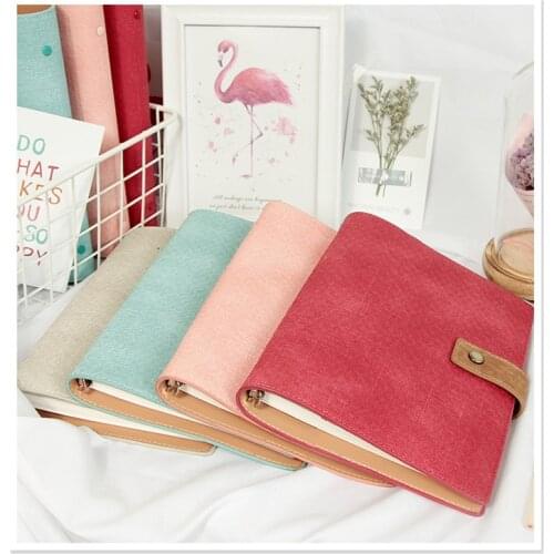 A5 Kawaii Soft Leather Binder Spiral Notebook Loose-leaf 2020 2021 Planner Daily School Note Book Office Supplies Stationery