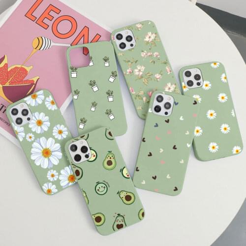 Cute Avocado Flowers Case For Xiaomi Redmi 9C Note 10 9 S 8 7 Pro 8T 6 5 Mi Poco X3 NFC F3 A3 9 SE 9T 10 10T Lite 11 TPU Fundas