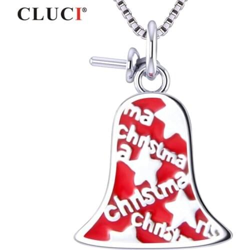 CLUCI Sterling Silver 925 Bell Christmas Pendant Women Pearl Pendant for Necklace Bracelet SP372SB-1