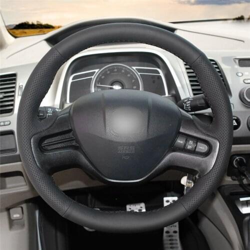 DIY Anti-Slip Wear-Resistant Steering Wheel Cover For Honda Civic Civic 8th 2006-2008 Car Interior Decoration