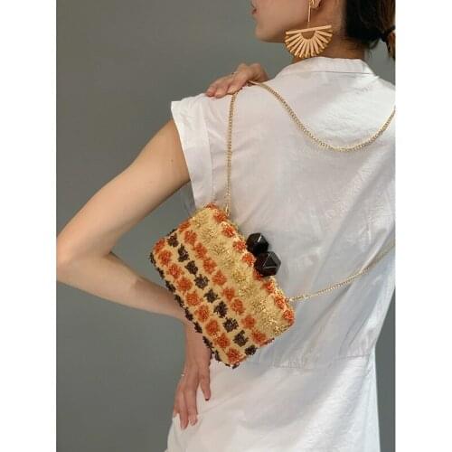 Boutique Elegant Orange Crossbody Bag For Women Weave Evening Bag Ladies Formal Dinner Clutch Purse Wedding Bridal Handbag