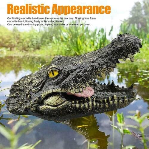 Resin Crocodile Head Simulation Shape Sculpture Craft Floating Animal Decoration Garden Pond Decorations