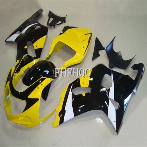 Custom Fairing kit for SUZUKI GSXR600 750 K1 01 02 03 GSXR 600 GSXR750 2001 2002 2003 ABS Yellow black Fairings set
