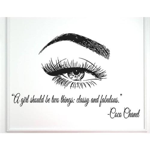 Beauty Salon Girls Eyes Long Eyelashes Wall Stickers Personality Vinyl Detachable Self-adhesive Wall Stickers MLY02