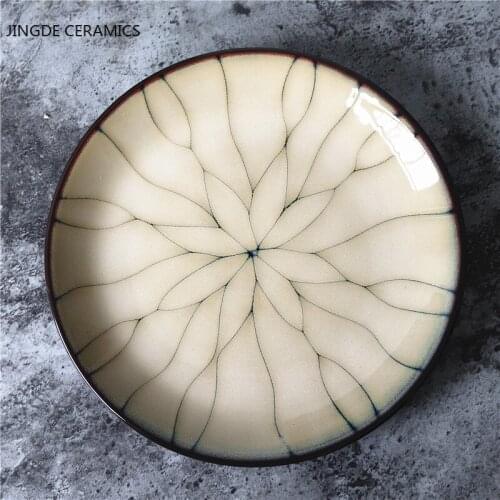 Creative Shallow Plate Ceramic Glazed Household Western Food Veal Steak Plate Dessert Plate Dinner Plate Kitchen Tableware
