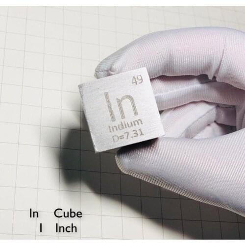 Indium Metal 1 Inch 25.4mm Density Cube 99.995% Pure for Element Collection