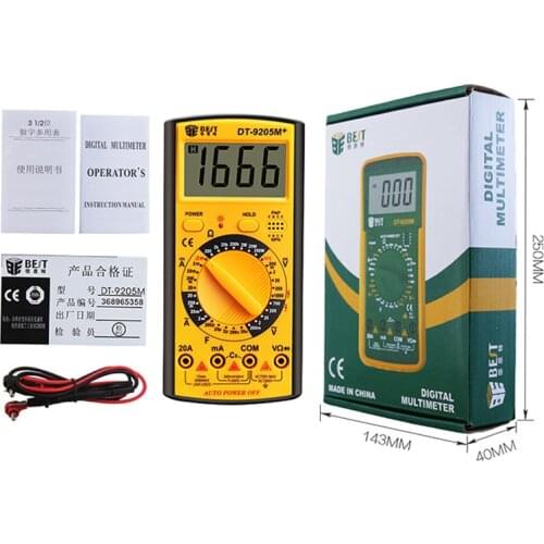 Best 9205M Upgraded version Wholesale Handheld LCD Screen Digital Multimeter With buzzer Tester Meter VS DT830B RM101 DT9205