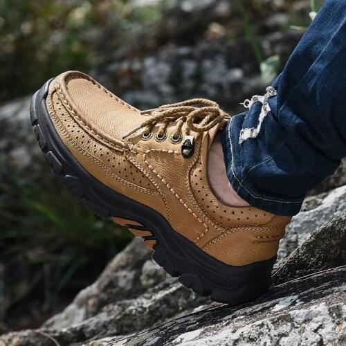 Men Shoes fashion Genuine Leather Sneakers Breathable Autumn Winter lace up comfortable Casual Shoes Outdoor Men Sneakers