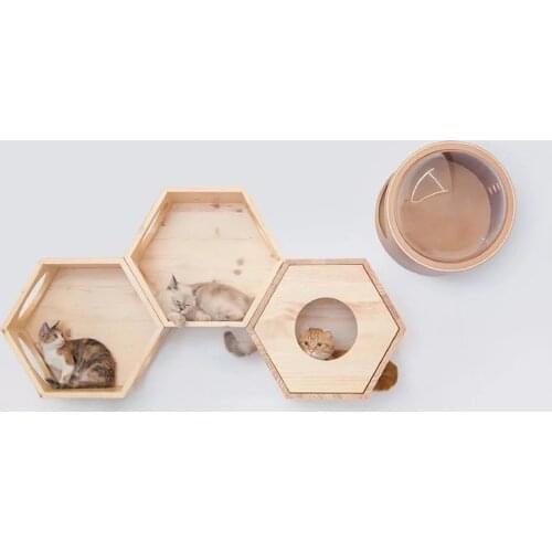 Wall-mounted Cat Jumping Platform Cat Climbing Frame Solid Wood Wall Cat Litter Easy To Install Wooden Cat Wall Cat Tree