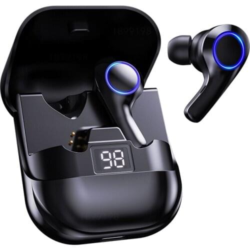 2021 PT08 Bluetooth 5.0 Earphones TWS Fingerprint Touch Headset 9D HiFI Stereo In-Ear Earbuds Wireless Headphones For Sport
