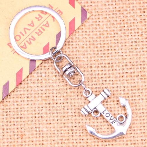 New Fashion Keychain 30*25 mm anchor Pendants DIY Men Jewelry Car Key Chain Ring Holder Souvenir For Gift