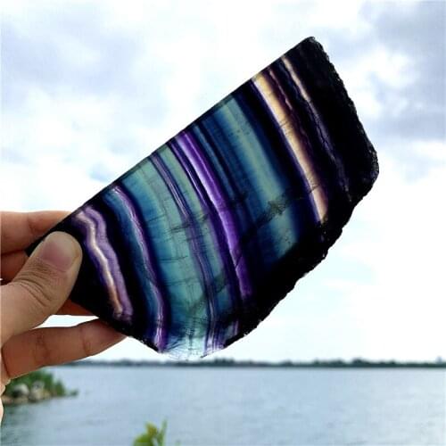 Wholesale mix size Natural colorful fluorite polished slice reiki healing crystals coasters and placemats for home decoration