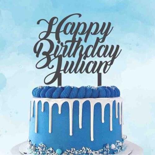 Personalized Birthday Party Cake Topper Custom Name Happy Birthday+Your Name Cute Cake Topper For Birthday Party Cake Decoration
