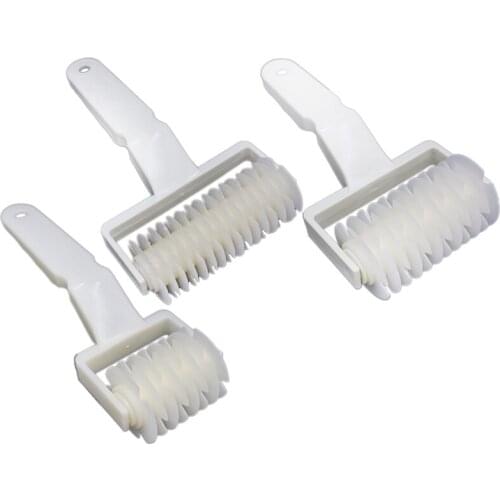 Plastic Dough Cookie Pie Pizza Bread Pastry Lattice Roller Cutter DIY Baking Tool Embossed Roller Cutting,3 Size