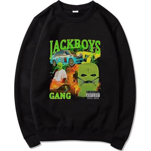 Popular Couple Clothes Jackboys Gang Travis Scott Print O-neck Wears Oversize High Quality Comfortable Unsiex Classic Streetwear
