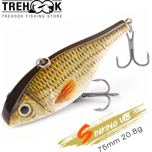 TREHOOK Sinking VIB Lures For Fishing 75mm 20.8g Rattling Baits Artificial Crankbaits Fishing Tackle Lure Wobblers For Pike/Bass