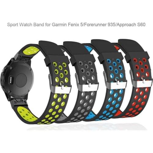 22mm Fenix 5 Quick Fit Soft Silicone Waterproof Watch Strap Band for Garmin Fenix 5/5 Plus/Forerunner 935/Quatix 5 Smart Watch