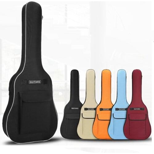 40/41 Inch Oxford Fabric Acoustic Guitar Gig Bag Soft Case Double Shoulder Straps Padded Guitar Waterproof Backpack