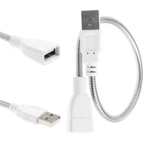 USB Male To Female Extension Cable LED Light Fan Adapter Cable Flexible Metal Hose Power Supply Cord