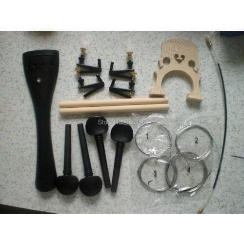 1 Set Ebony Cello Fitting 4/4 with Strings, fine tuners, bridge, Sound post, tail gut