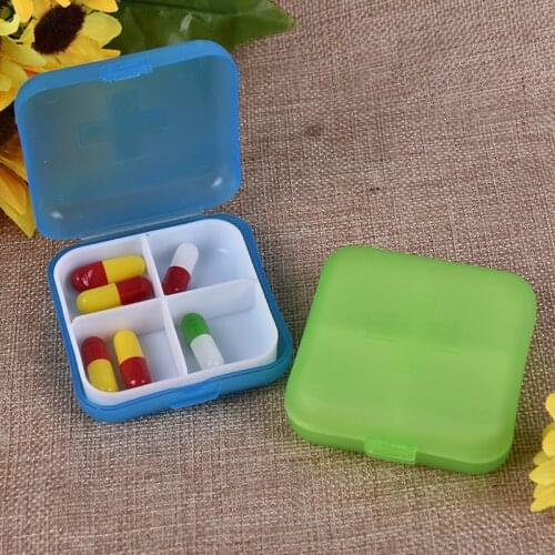 1 PC Folding Vitamin Medicine Drug Pill Box Makeup Storage Case Container 4 Slot Case Storage Hot Selling