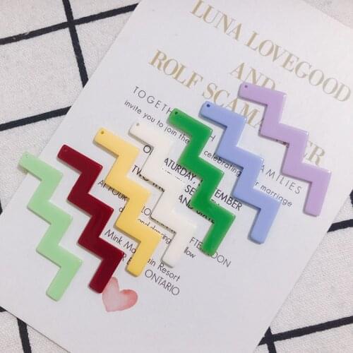 10 pieces / lot colored geometric lightning wave shape earrings accessories material