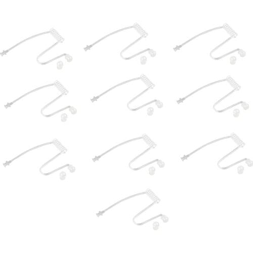 Lot 10PCS Replacement Transparent Coil Acoustic Air Tube Earplug For Universal Motorola Baofeng Kenwood Radio Earpiece Headset
