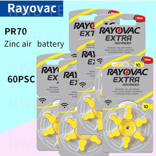 10pack(60PCS) 100% Original 10 PR70 A10 1.45V Hearing Aids Zinc Air Button Battery Batteries Made in UK with Free Gift