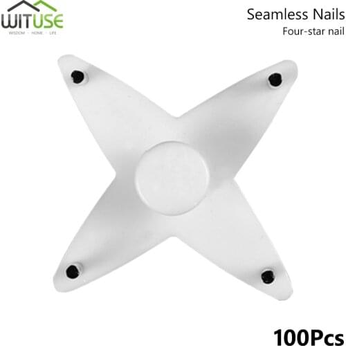 100pcs White Plastic Invisible Wall Mount Picture photo clock frame hook hanger seamless needle nail home decor