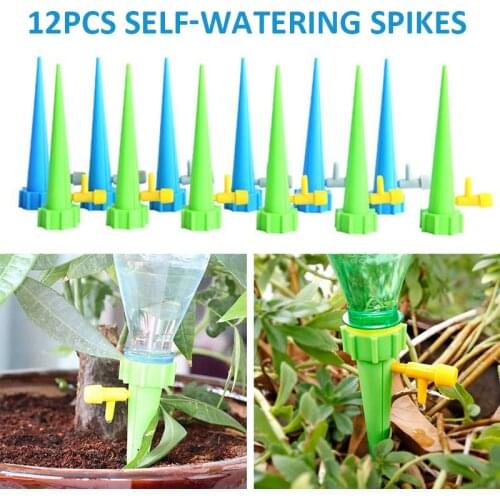 12Pcs New Plant Self-Watering Adjustable Stakes Automatic Spikes Irrigation System High Quality Garden Watering Supplies