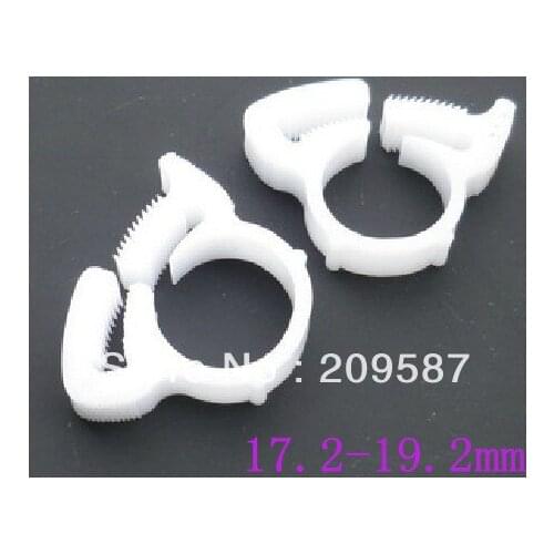 20pcs Nylon Platic White Fuel Hose Cable Wire Tube Clamps Clip For 17.2-19.2mm OD