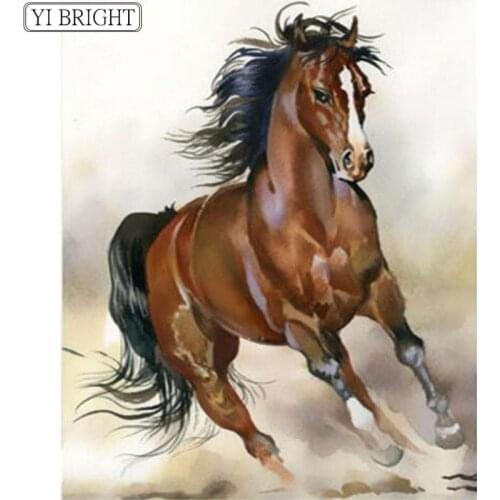3D DIY diamond painting horse Running on the sand diamond embroidery animals pattern rhinestones cross stitch LK1