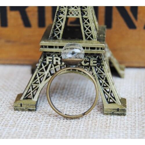 50sets/lot 8mm ball glass globe with ring findings set glass bottle vial pendant handmade jewelry supplies