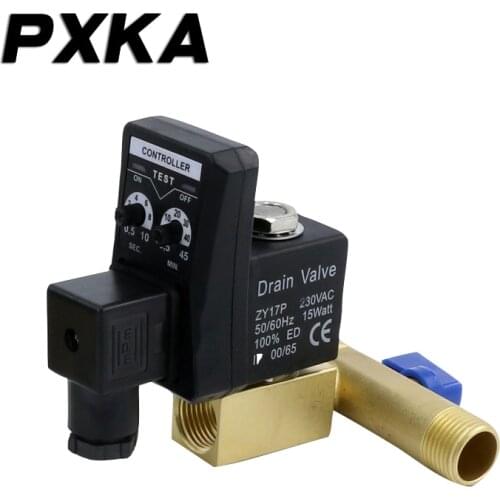 Free shipping Electronic drain valve of automatic drainer drains water regularly, air tank valve, air pump solenoid valve
