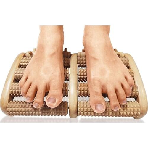 Large Wooden Dual Feet Massage Roller Foot Relieve Plantar Fasciitis Stress Heel Arch Pain Relaxation Relax Spa Tool For Gift