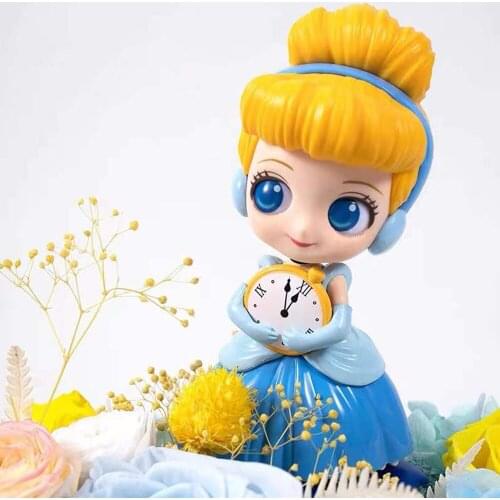 Brand New Disney Princess Snow White Jasmine Belle & Ariel Action Figures Q Posket PVC Model Dolls Cake Topper Car Decor Girls