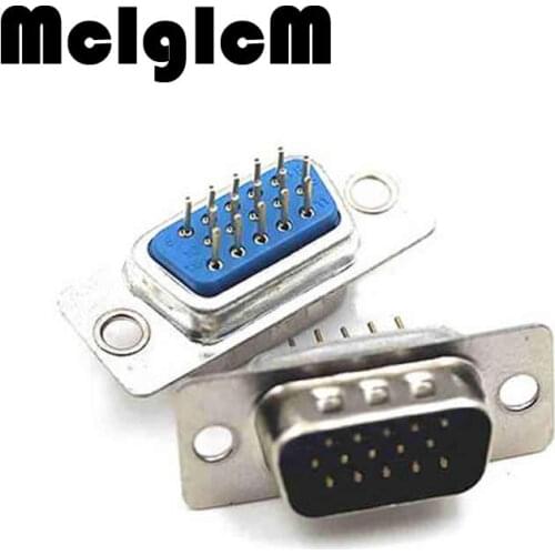 H094-18 Free shipping 5pcs VGA socket DB15 DB-15 15-Pin male plug D-SUB 3 Rows connector adapter