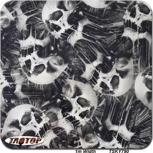 ITAATOP 1m*10m TSKY790 White and Skull 3d Hydrographic Films Water Transfer Film Aqua Print Water Transfer Printing Film