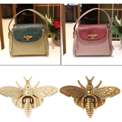 Hot 2 Colors Fashion New Bee Shape Clasp Turn Lock Metal Hardware For DIY Handbag Shoulder Bag Purse