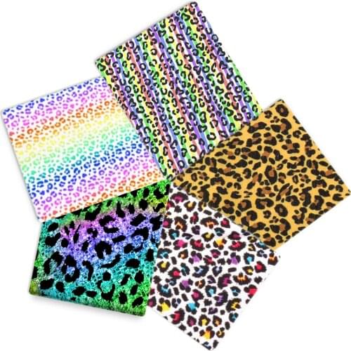 50*145cm Patchwork Leopard Printed Gradient Polyester Cotton Fabric for Tissue Kids Home Textile for Sewing Quilting Doll,c12989